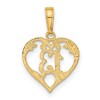 Black Bow Jewelry 14k Yellow Gold 13 In Heart Cut Out Pendant, 13mm - 3 of 4