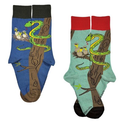 Happy Tree Snake with Babies Socks from the Sock Panda (Men's or Women's Sizes)