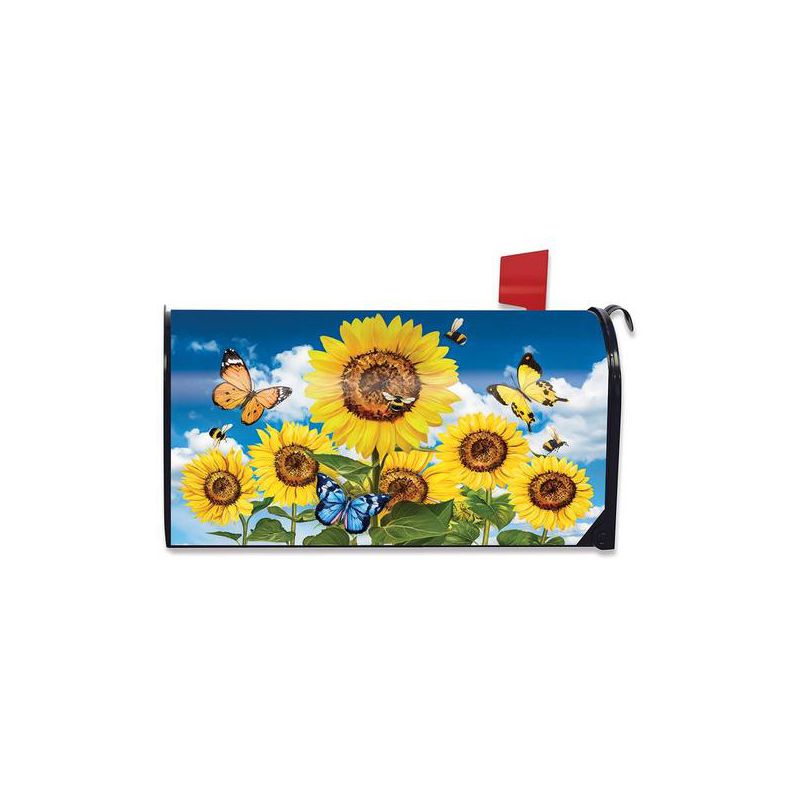 Sunflowers and Bees Summer Magnetic Mailbox Cover Floral Standard Briarwood Lane, 3 of 4