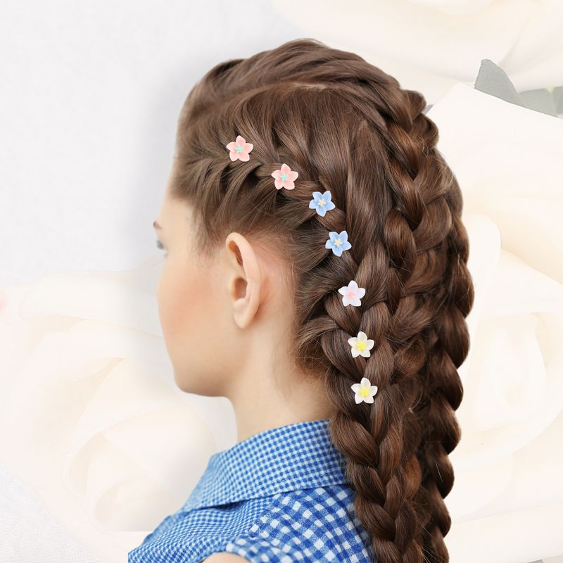 Unique Bargains Girl's Mini Flower Hair Clips 20 Pcs, 2 of 7