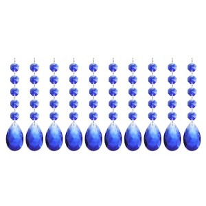 Unique Bargains Hanging Ornament DIY Craft Teardrop Crystal Chandelier Pendant Beads 5.71" x 1.5" 10 Pcs - 1 of 4