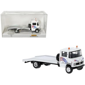 1968 Mercedes-Benz L 608 D Flatbed Truck White with Graphics "BMW Autohaus" 1/87 (HO) Scale Model Car by Brekina - 1 of 3