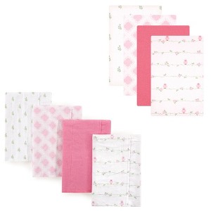 Luvable Friends Infant Girl Cotton Flannel Burp Cloths and Receiving Blankets, 8-Piece, Bird, One Size - 1 of 1