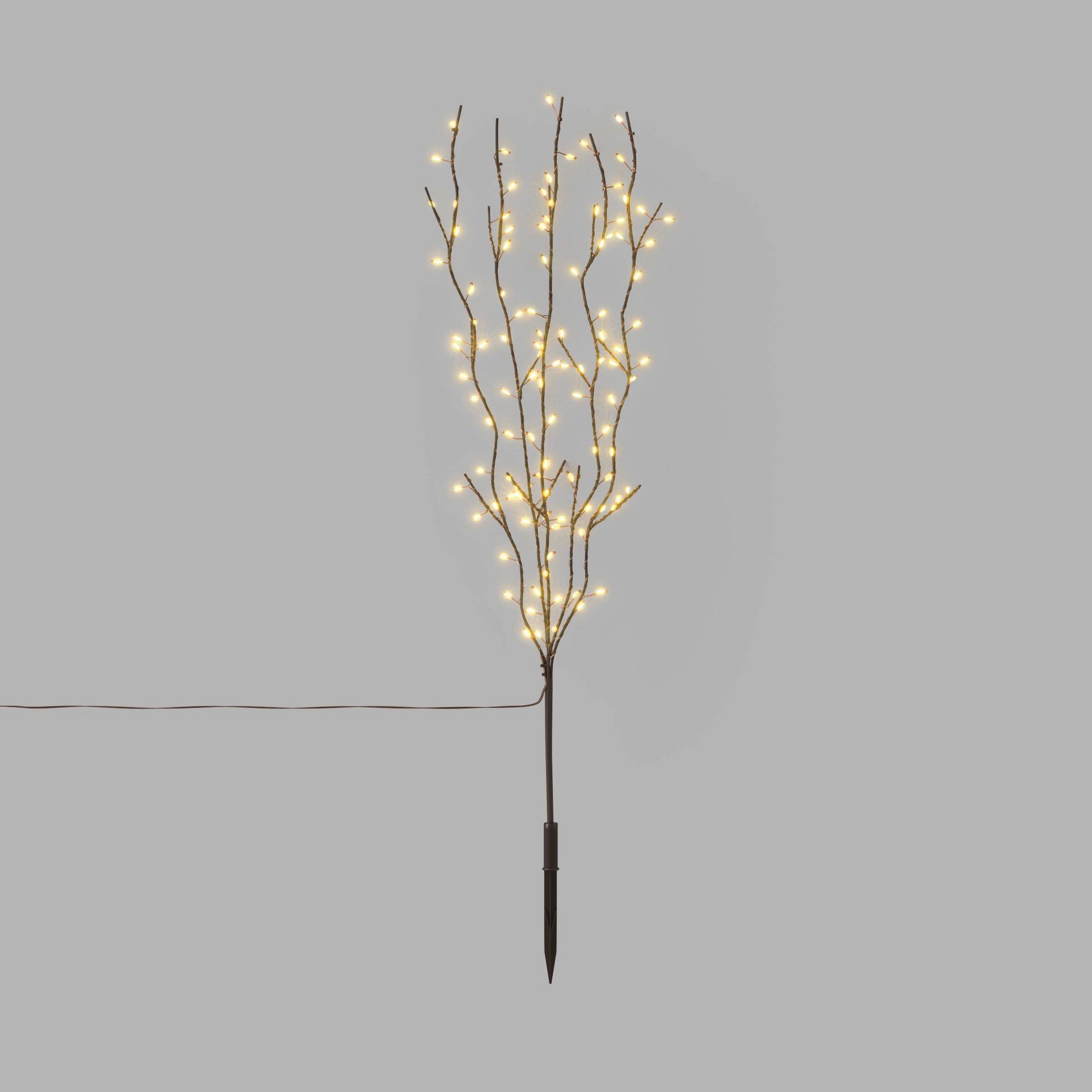 32" Christmas Brown Birch Twig Stakes with WW LED's - Wondershop