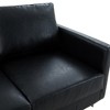 LeisureMod Lincoln Mid-Century Modern Upholstered Faux Leather Loveseat with Gold Frame - 4 of 4