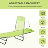 Folding Chaise Lounge Chair, Pool Sun Tanning Chair, Outdoor Lounge Chair with Reclining Back, Breathable Mesh Seat, Headrest for Beach, Patio - 4 of 4