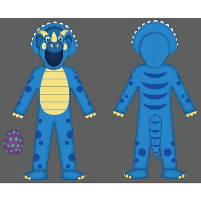 WhizMax Triceratops Deluxe Kids Dinosaur Costume - Blue - Dress Up Party-S