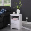 KWPZQEB Nightstand with Charging Station, Side Table with 2 Drawers, End Table with Open Shelf, Bedside Table Night Stand for Bedroom - 2 of 4