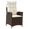 vidaXL Reclining Patio Chairs 2 pcs with Cushions Brown Poly Rattan - 4 of 4