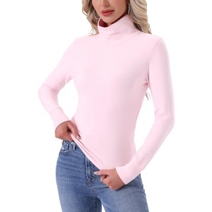 INSPIRE CHIC Women's Turtleneck Tops Slim Basic Mock Turtle Long Sleeve Shirts 2025 Fall Winter Layering Outfits Basic Layer - 1 of 4