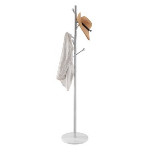 VEVOR Coat Rack, Freestanding Coats Rack Stand with Stable Marble Base & 8 Hooks, Free Standing Hall Coat Tree for Entryway, Bedroom, Office, Silver - 1 of 4