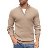 COOFANDY Men's Quarter Zip Sweaters Slim Fit Mock Neck Pullover Sweater Lightweight Knitted Polo Sweaters - 4 of 4