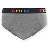 French Connection Men's 4 Pack 360 Stretch Hip Briefs - Premium Underwear for Men in Black, Grey (Colored Logo) Size: XX Large - 3 of 4