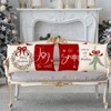 Merry Christmas Joy Xmas Trees Red Throw Pillow Covers, 18 x 18 Inch - 2 of 3