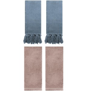 REGALWOVEN 4 Packs Cotton Absorbent Soft Turkish Hand Towels with tassel for Bathroom - 1 of 4