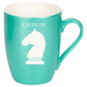 100 North Chess Game 10 Ounce Seafoam Metallic Finish, Comfortably Fits Your Hands, New Bone China Coffee Tea Cup Mug, Ok, One More Game - 1 of 1