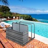 Double Layer Poolside Float Storage - PE Rattan Outdoor Caddy with Rolling Wheels - Sturdy Dark gray Patio Deck Box for Pool and Beach - 2 of 4