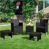 Yaheetech 2PCS Wicker Ottomans for Patio, Backyard - 2 of 4