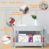 Kids Table and Chair Set, 4 in 1 Wooden Activity Table & 2 Chairs with Storage Drawer Detachable Tabletop for Toddlers Kids Drawing, Reading, Crafts - 3 of 4