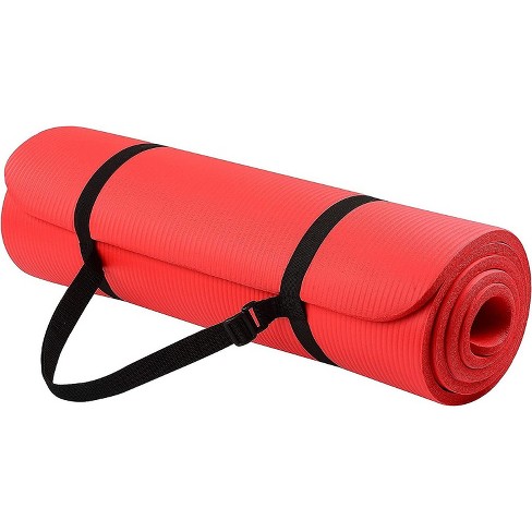 Balancefrom Fitness 1 Extra Thick Yoga Mat W Knee Pad And Carrying Strap Green