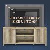 Fluted TV Stands for Living Room, Fluted Cabinet with Storage, Mid-Century Modern TV Table Stand for 50/55/60/65 TV,Heavy Duty Oak TV Console - 2 of 4