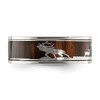 Black Bow Jewelry Men's 8mm Stainless Steel Wood & Enamel Inlay Deer Design Flat Band - 3 of 4
