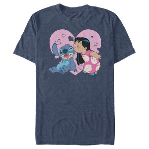 Men's Lilo & Stitch Kisses T-Shirt - 1 of 4