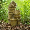 Teamson Home Outdoor Cascading Stacked Pot Waterfall Fountain, Brown - 2 of 4
