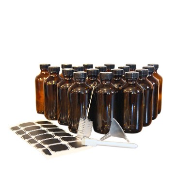 Nevlers 8 Oz Leakproof Boston Round Amber Glass Bottles