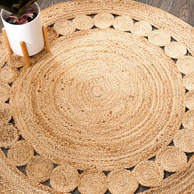 5' Round Dahlia Round Area Rug, Natural - Jonathan Y : Target