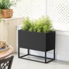 36*18*18 Inch Large Metal Rectangular Planter with Shelves and Drainage Holes for Indoor/Outdoor Use - 4 of 4