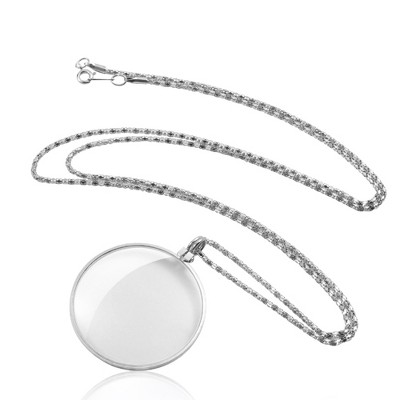 ladies long silver necklace