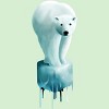Girl's Design By Humans Polar Bear: Global warming By asitha T-Shirt - 2 of 3