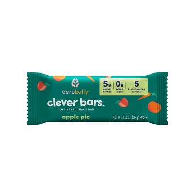Cerebelly Organic Clever Apple Pie Snack Bars - 5g Protein - 4.8oz/4ct