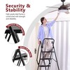 NAYSAYE 4-Step Folding Ladder Stool with Wide Anti Slip Pedals Safety Handle Lightweight Steel Ladder for Home Kitchen Office, Black, 18"*35"*54" - 4 of 4