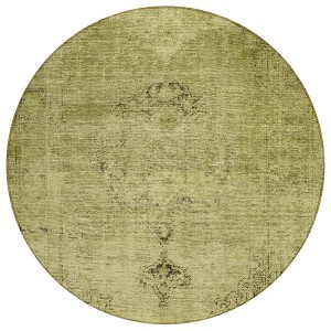 Khaki Brown And Taupe Oriental Washable Indoor Outdoor Area Rug - 1 of 4