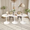 Dexmalle Modern Octagonal Coffee Table with Printed Black Marble Table Top - 3 of 4