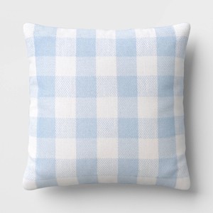 Pinstripe Plaid Toss Pillow Light Blue - Room Essentials™ - 1 of 4