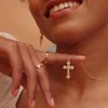 Cross Necklace Faith Pendant Dainty Chain Minimalist Simple Tiny God Lords Prayer - 2 of 4