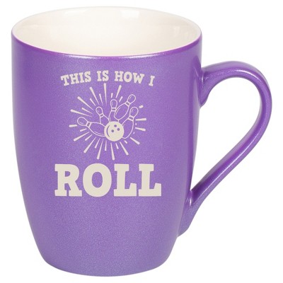 100 North Passion Purple Metallic Finish, 10 Ounce, Comfortably Fits Your Hands, New Bone China Coffee Tea Cup Mug, This Is How I Roll