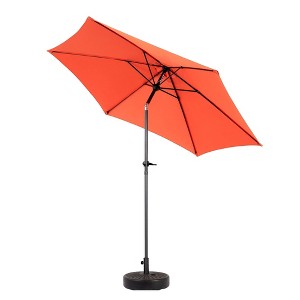 Mondawe 9FT 6 Sturdy Ribs Outdoor Patio Umbrella with Push Button Tilt and Crank (Base Not Included), Orange - 1 of 4