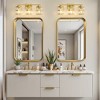 POWLIG 3- light Dimmable Bathroom Vanity Light with Cylinder Bilayer Crystal Shade - 3 of 4