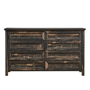 GlasFlength Decorative Storage Cabinets Farmhouse 8 Drawers End Table for Bedroom, Wood Rustic Tall Chest of Drawers, Brown, 53.94"*15.75"*31.3" - 1 of 4