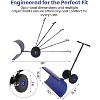 Snow Pusher with Wheels, Heavy Duty Steel Blade, Adjustable Angle & Height Handle for Effortless Driveway Snow Removal - 3 of 4