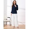 Allegra K Women's Work Office Mock Neck Long Sleeve Chiffon Shirt - 4 of 4