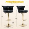 TUYOHW Velvet Swivel Bar Stools Set of 2,Adjustable Height Bar Chair with Gold Base,Modern Bar Chair for Kitchen Islands,Dining Room,Cafe - 2 of 4