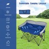Costway Folding Camping Chair Loveseat Double Seat w/ Bags & Padded Backrest Gray\Blue - image 3 of 4