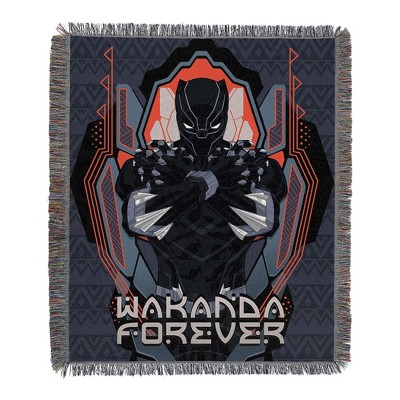 Northwest Black Panther Woven Tapestry Throw Blanket, 48" x 60", Panther Brave