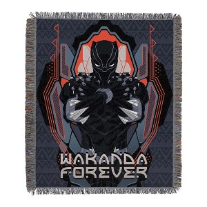 Northwest Black Panther Woven Tapestry Throw Blanket, 48" x 60", Panther Brave - 1 of 1