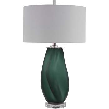 Uttermost Esmeralda Frosted Emerald Green Glass Table Lamp